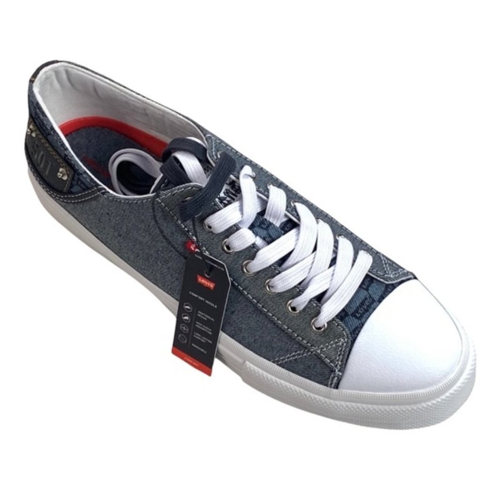 NEW Levi’s 501 Men's Neil Lo Navy Reverse Denim Lace Up Fashion Sneakers